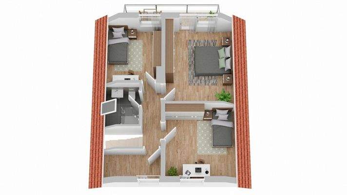 Grundriss Dachgeschoss (nicht maßstabsgetreu)