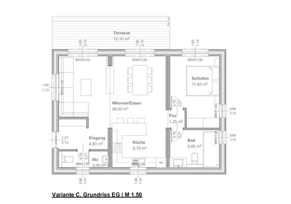 Grundriss 70 qm