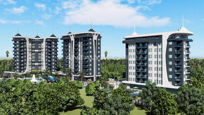 Stylish Flats in an Extensive Project in Alanya Avsallar