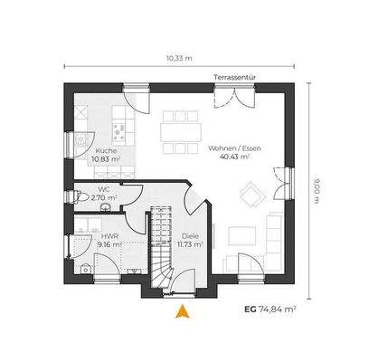 Grundrissbeispiel Erdgeschoss