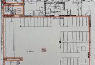 Hochparterre Verkaufsfläche braun umrandet