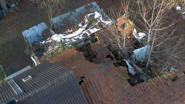 Eingestürzter nördlicher Gebäudeteil