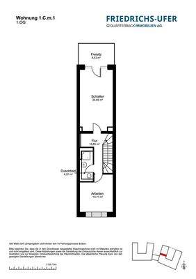 Grundriss Maisonette 0.C.m.1-2