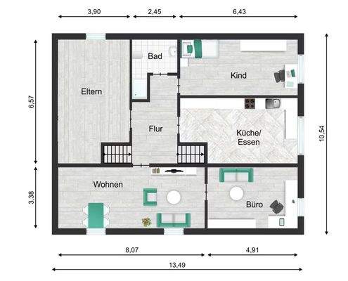 Grundriss - Fachwerkhaus OG