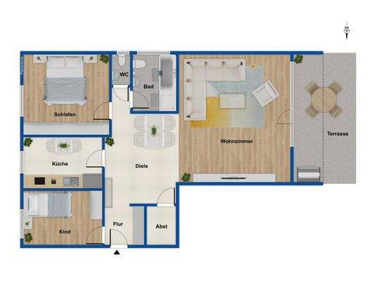 Grundriss Erdgeschosswohnung