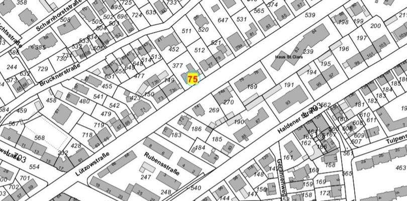 Flurkarte mit Markierung