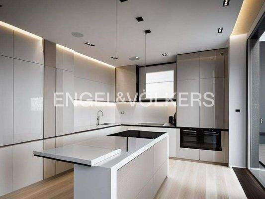  Einrichtungsbeispiel Küche mit Terrassenzugang