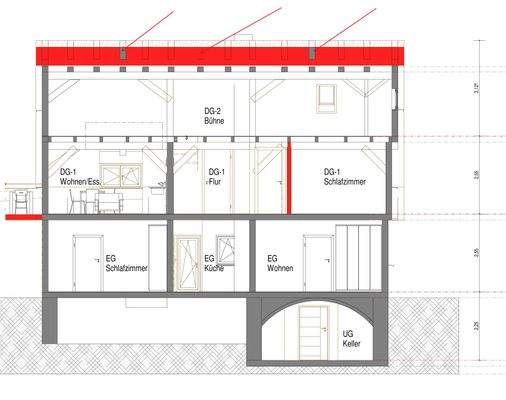 Schnitt längs - (Planung)
