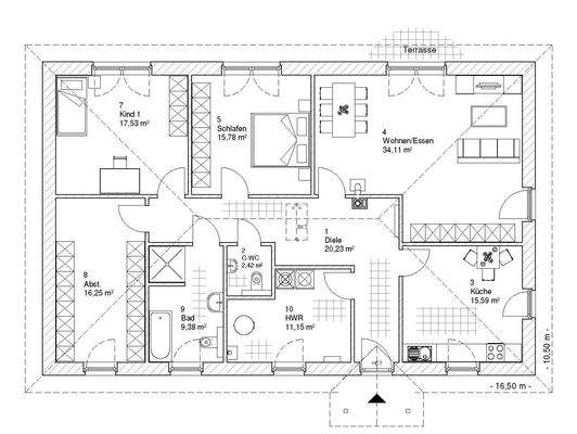 Grundriss Bungalow groß 