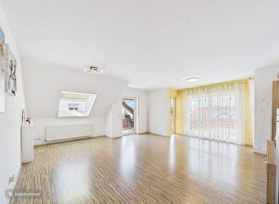 Wohn- und Esszimmer KI leergeräumt