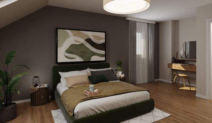 Helles und komfortables Schlafzimmer