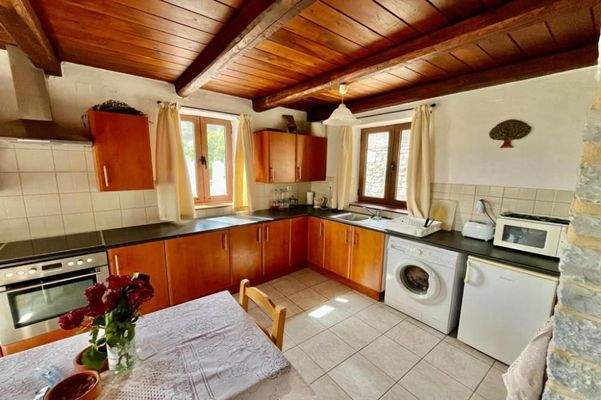 Kreta, Nofalias: Schönes, freistehendes Steinhaus mit 2 Schlafzimmern, Garten und Meerblick von der Terrasse