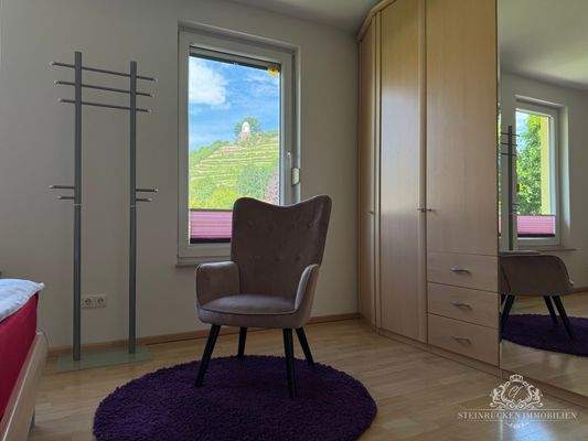 Schlafzimmer mit Blick auf den Jacobstein