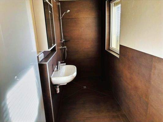 neu gestaltetes Duschbad mit WC