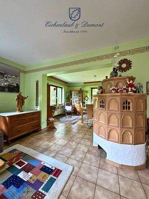 Wohnzimmer mit Kaminofen EG