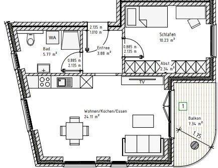 Grundriss Whg. 4 Gebäude 1
