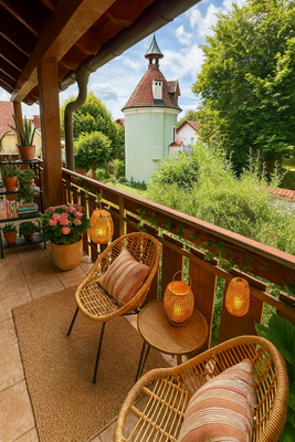 Einrichtungsbeispiel Balkon  KI generiert