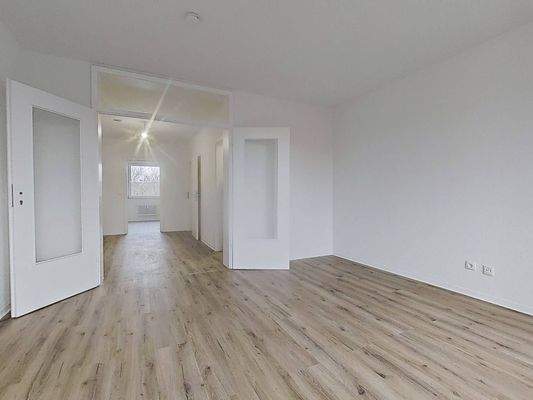 Ansicht II: Wohn- und Esszimmer