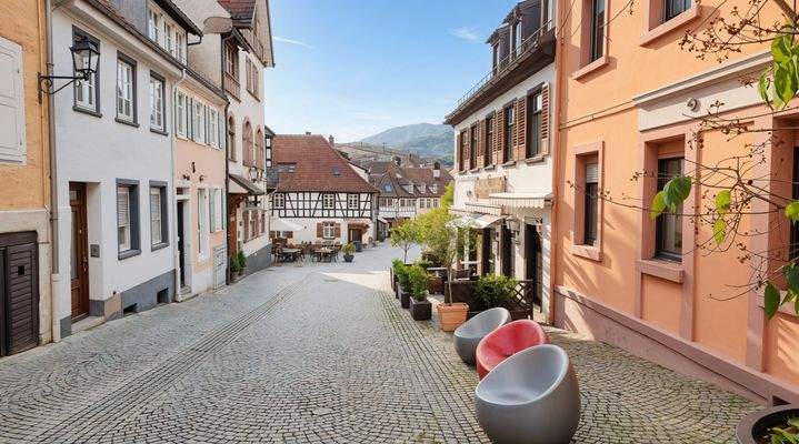 Fußgängerzone vor dem Gebäude