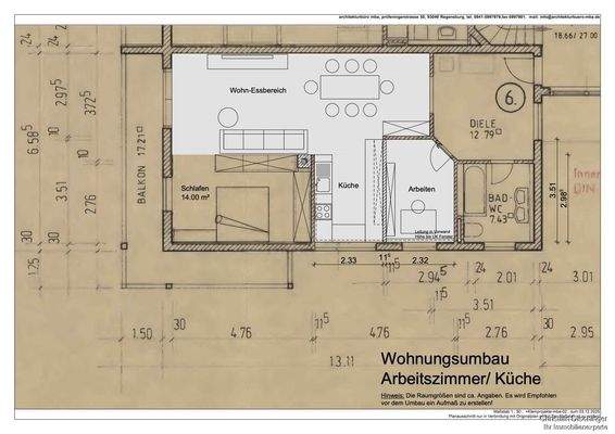 Grundrissvariante nach Umbau