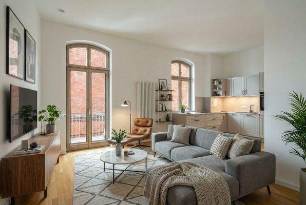 Wohn-/Esszimmer (digitales Staging)