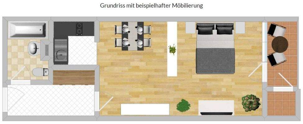 Grundriss mit Möblierung
