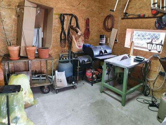 Gartenschuppen Holzverarbeit.