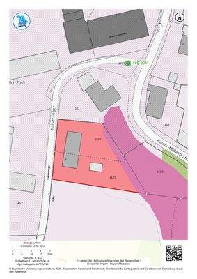 Lage Biotop (lila Fläche)