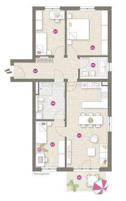 Grundriss 4-Zimmer Wohnung