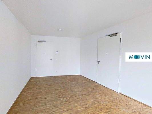 Ansicht VII: Wohn- und Esszimmer mit offenem Küchenbereich