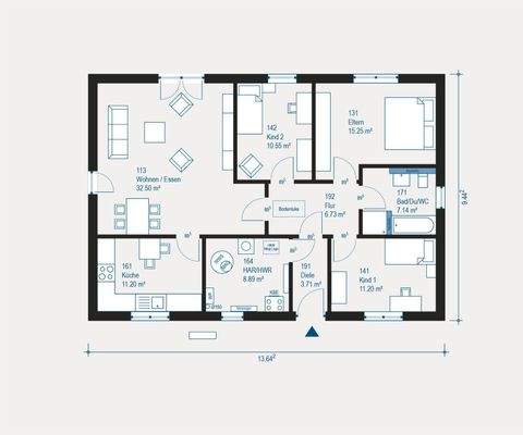Moderne Familienwohnung