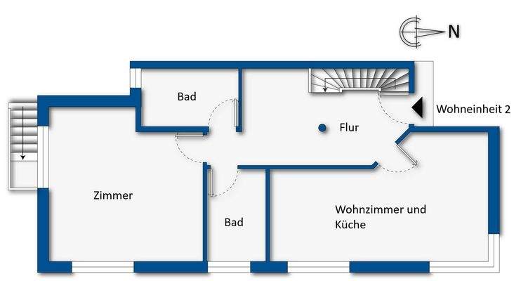 Grundrissskizze Erdgeschoss links