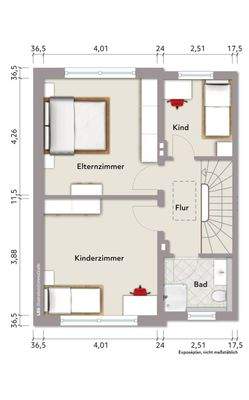 Raumaufteilung Obergeschoss