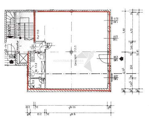Grundriss Bose 15a bemaßt