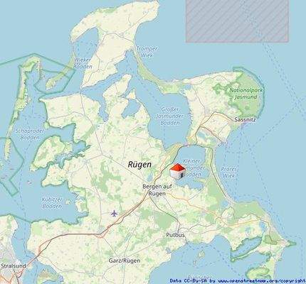 Lage auf der Insel Rügen