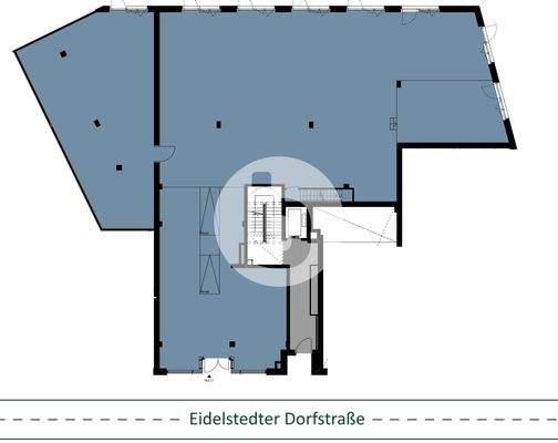 Erdgeschoss mit ca. 610 m² - beispielhafte Raumaufteilung