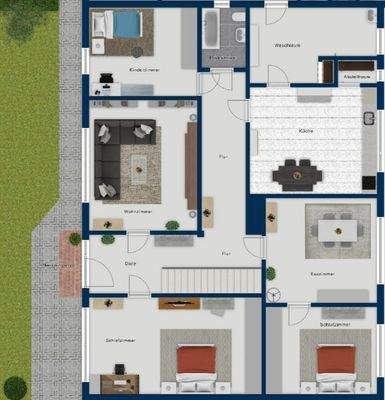 Grundriss EG - Wohnhaus