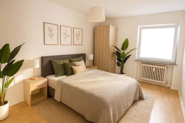 Schlafzimmer möbliert gestaget