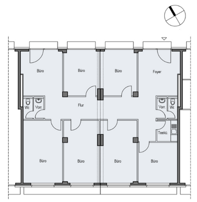 Komplettes Büro bestehend aus 8 Zimmern