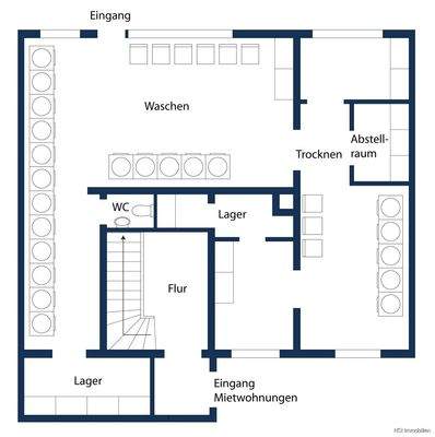 Schematischer Grundriss Laden