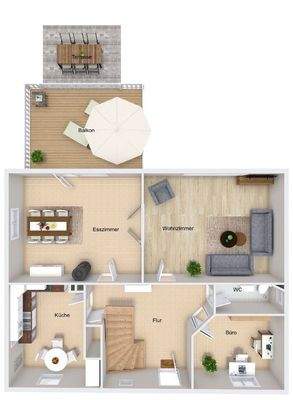 Grundrissoptimierung Erdgeschoss (nicht maßstabgetreu)