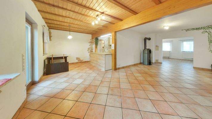 Essen mit Küchentheke