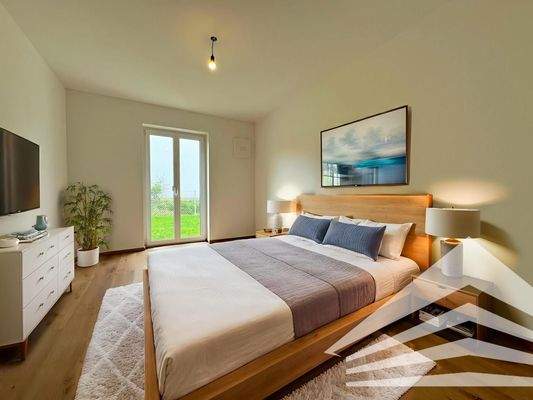 Schlafzimmer mit Möblierung