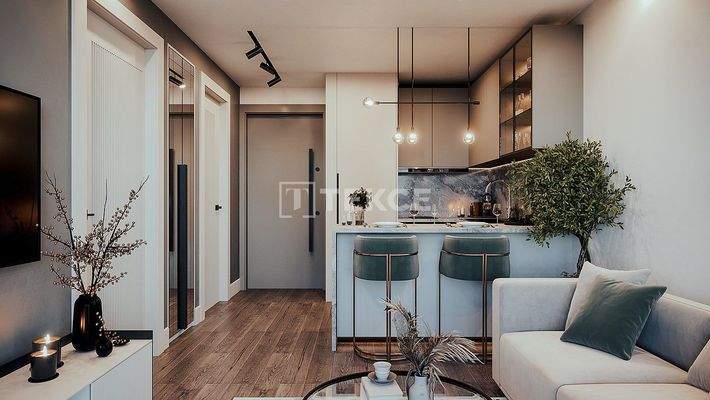 Apartments in a Secured Project with Pool in İzmir Konak