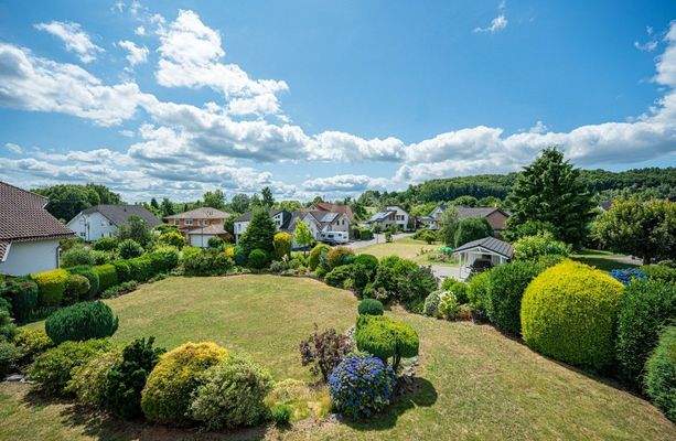 Ausblick vom Balkon im Dachgeschoss