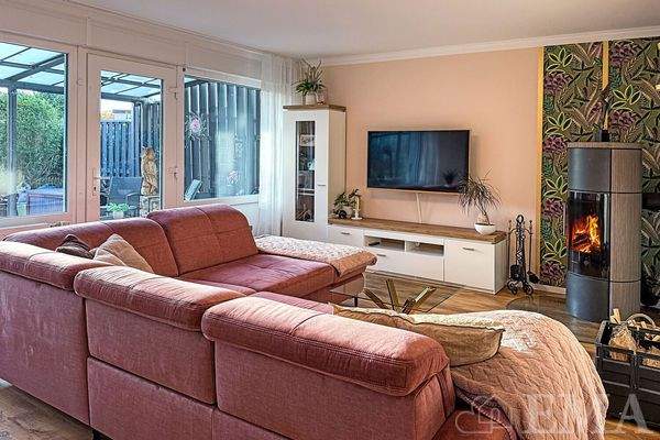 Wohnzimmer mit Kaminofen