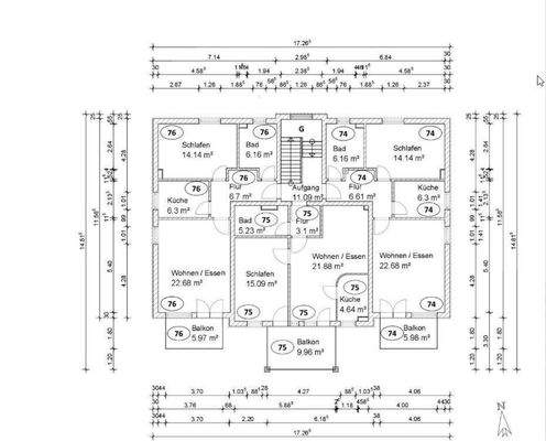 2-Zimmer-Wohnung Grundriss