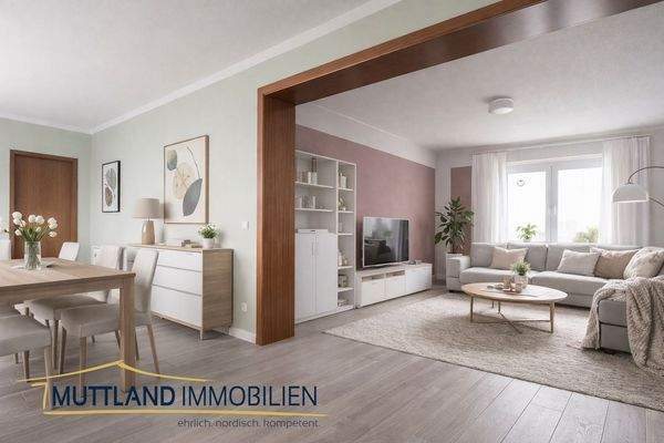 Wohn-/Essbereich - KI umgestaltet