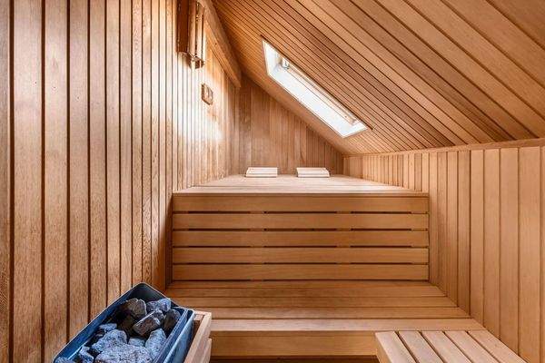 Große Sauna mit Liegepodest