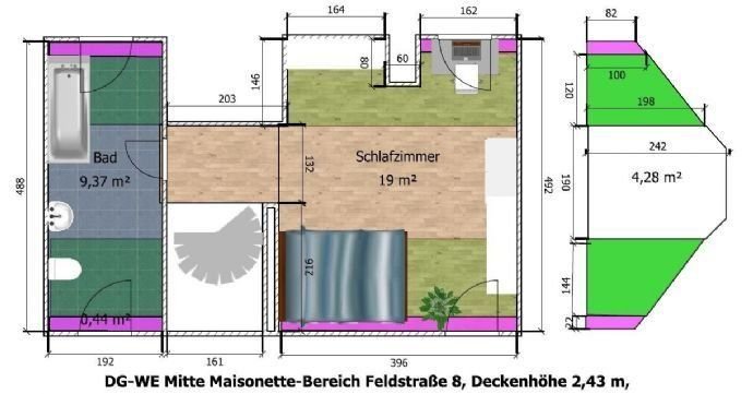 Grundriss Maisonette-Bereich